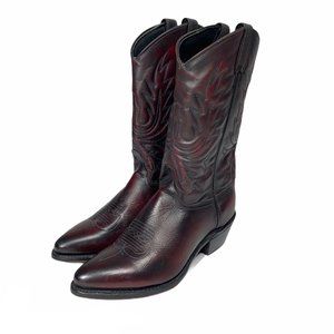 Abilene Black Cherry Classic Western Cowboy Boots